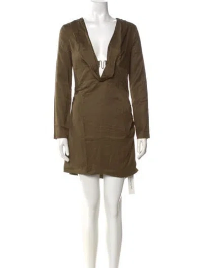 Pre-owned Cult Gaia V-neck Mini Dress In Green