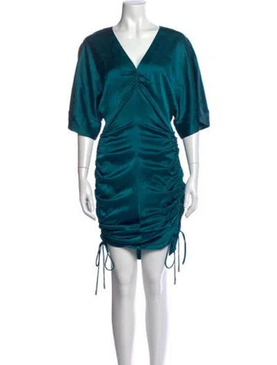 Pre-owned Cult Gaia V-neck Mini Dress In Green
