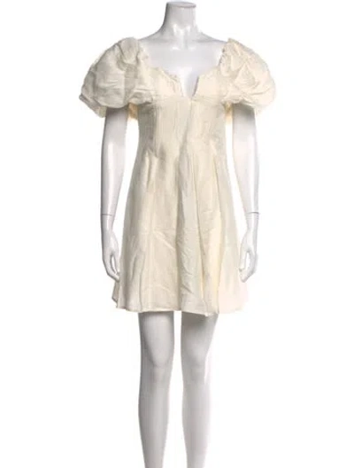 Pre-owned Cult Gaia V-neck Mini Dress In Neutral