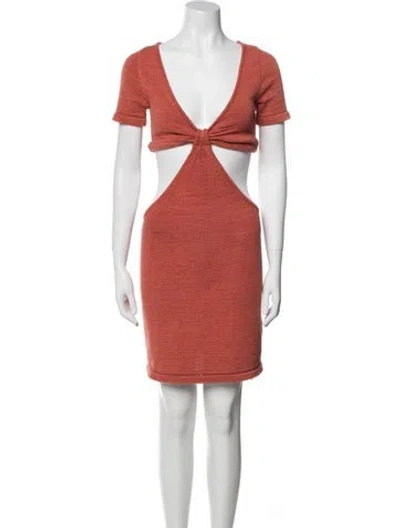 Pre-owned Cult Gaia V-neck Mini Dress In Orange