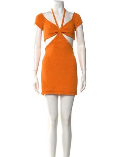 Pre-owned Cult Gaia V-neck Mini Dress In Orange