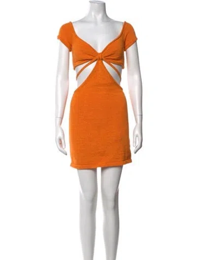 Pre-owned Cult Gaia V-neck Mini Dress In Orange