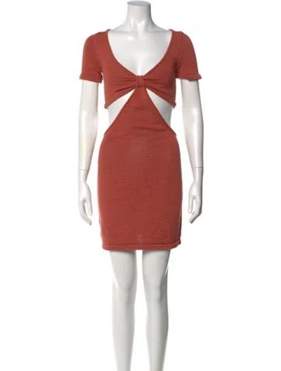 Pre-owned Cult Gaia V-neck Mini Dress In Orange
