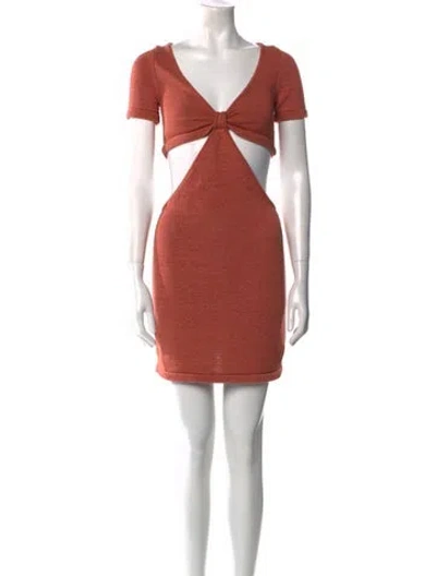 Pre-owned Cult Gaia V-neck Mini Dress In Pink