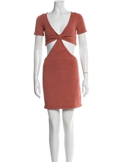 Pre-owned Cult Gaia V-neck Mini Dress In Pink