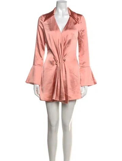 Pre-owned Cult Gaia V-neck Mini Dress In Pink