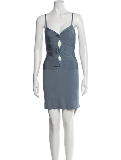 Pre-owned Cult Gaia V-neck Mini Dress W/ Tags In Blue