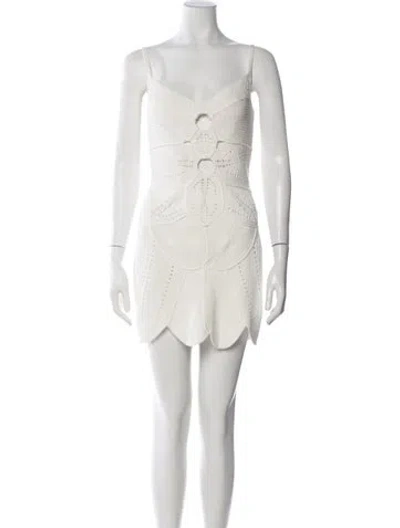 Pre-owned Cult Gaia V-neck Mini Dress W/ Tags In Neutral