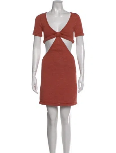 Pre-owned Cult Gaia V-neck Mini Dress W/ Tags In Orange