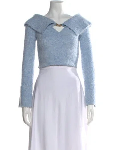 Pre-owned Cult Gaia V-neck Sweater In Blue