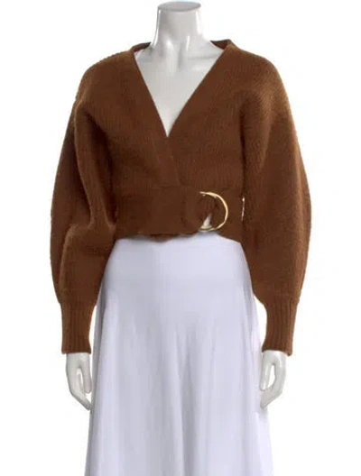 Pre-owned Cult Gaia V-neck Sweater In Brown