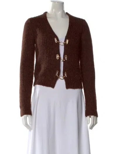 Pre-owned Cult Gaia V-neck Sweater In Brown