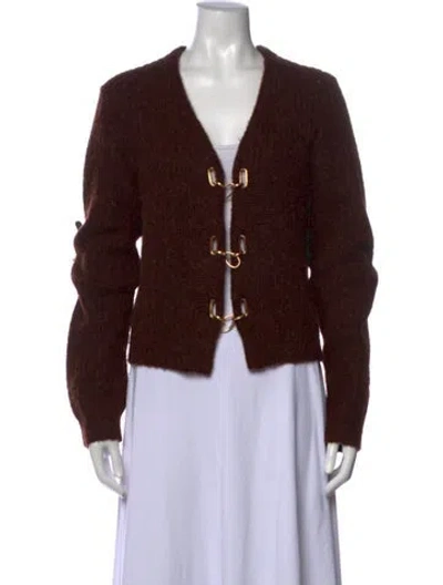 Pre-owned Cult Gaia V-neck Sweater In Brown