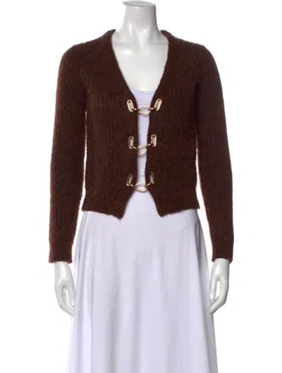 Pre-owned Cult Gaia V-neck Sweater In Brown