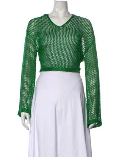 Pre-owned Cult Gaia V-neck Sweater In Green