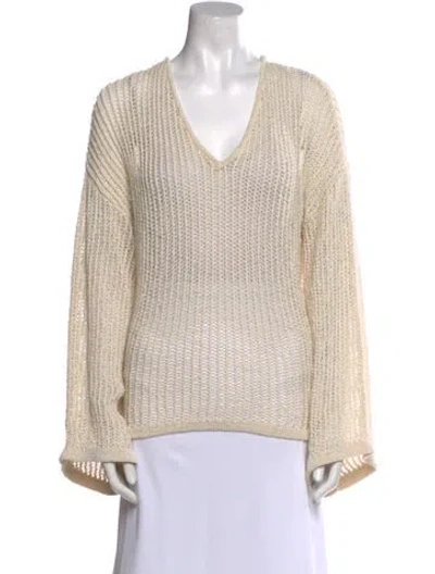 Pre-owned Cult Gaia V-neck Sweater In Neutral