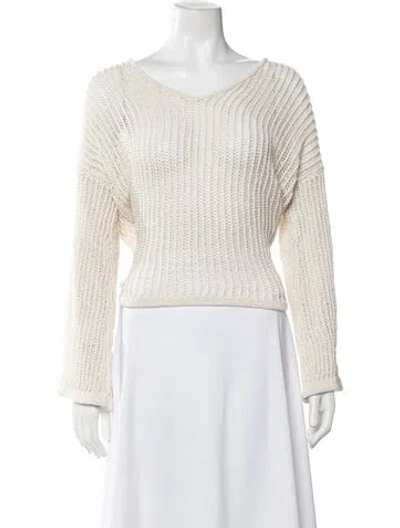 Pre-owned Cult Gaia V-neck Sweater In Neutrals