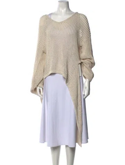 Pre-owned Cult Gaia V-neck Sweater In Neutrals