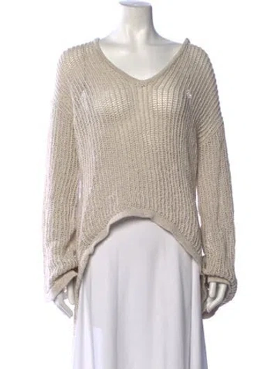 Pre-owned Cult Gaia V-neck Sweater In Neutrals