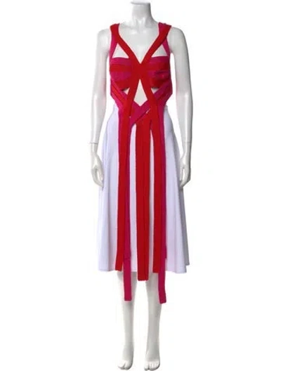 Pre-owned Cult Gaia V-neck Sweater In Red