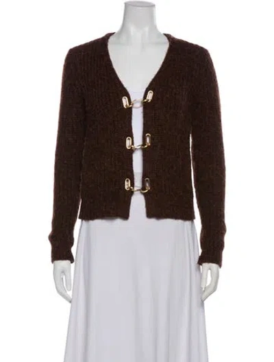 Pre-owned Cult Gaia V-neck Sweater W/ Tags In Brown