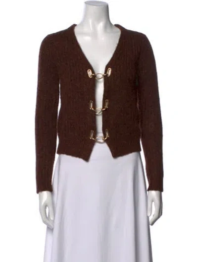 Pre-owned Cult Gaia V-neck Sweater W/ Tags In Brown