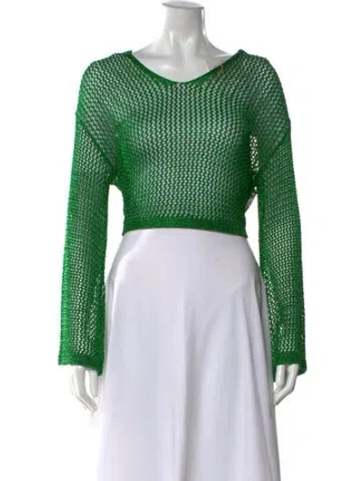 Pre-owned Cult Gaia V-neck Sweater W/ Tags In Green