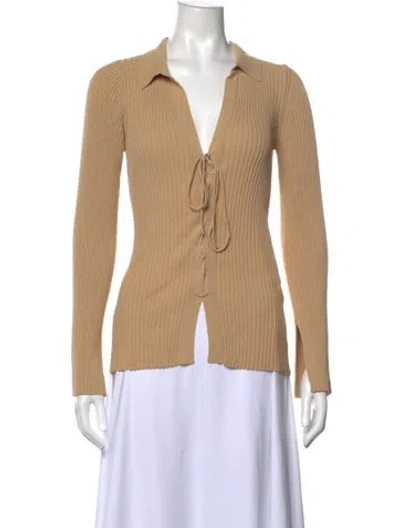 Pre-owned Cult Gaia V-neck Sweater W/ Tags In Neutrals
