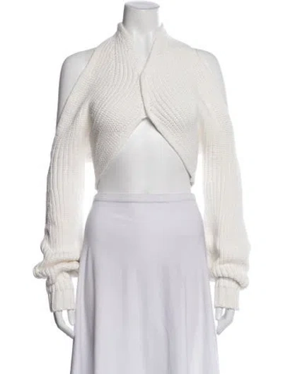 Pre-owned Cult Gaia V-neck Sweater In White