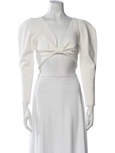 Pre-owned Cult Gaia V-neck Sweater In White