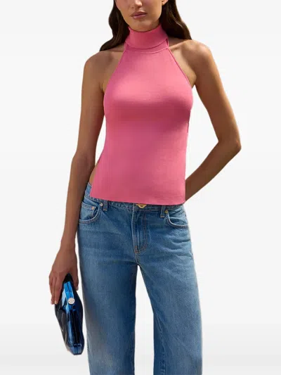 Cult Gaia Wake Knitted Top In Pink