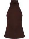Cult Gaia Wake Knit Top In Java In Brown