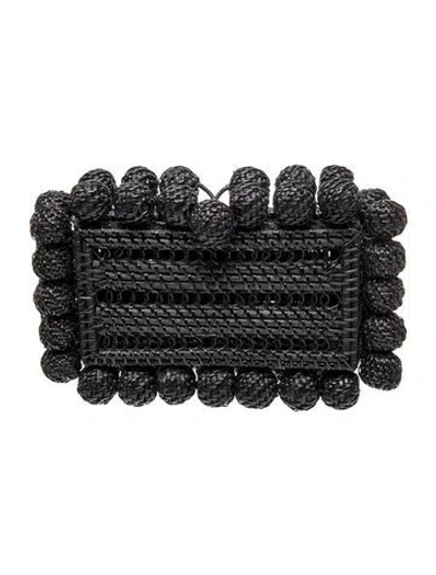 Pre-owned Cult Gaia Wicker Clutch In Black