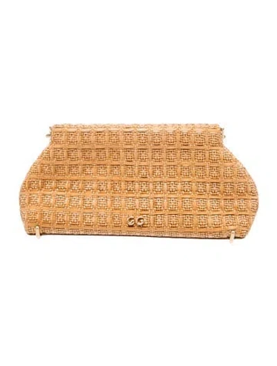 Pre-owned Cult Gaia Wicker Clutch In Neutral