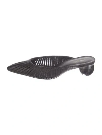 Pre-owned Cult Gaia Wicker Mules In Black