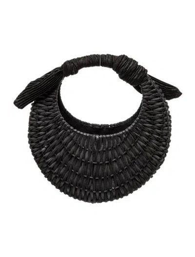Pre-owned Cult Gaia Wicker Top Handle Bag In Black