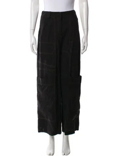 Pre-owned Cult Gaia Wide Leg Pants In Black