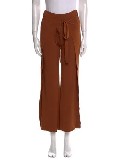 Pre-owned Cult Gaia Wide Leg Pants In Brown
