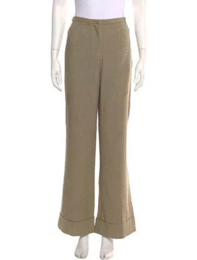 Pre-owned Cult Gaia Wide Leg Pants In Green