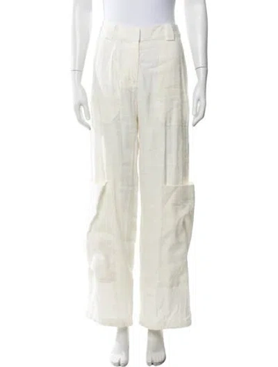 Pre-owned Cult Gaia Wide Leg Pants In White