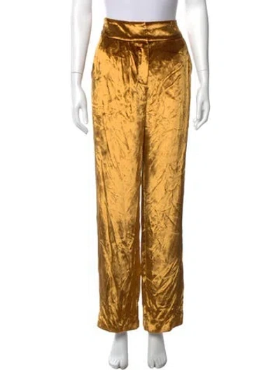 Pre-owned Cult Gaia Wide Leg Pants In Yellow