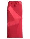 Cult Gaia Red Patchwork Midi Skirt In Red