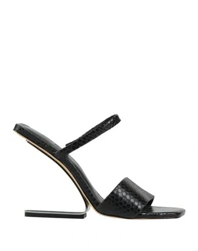Cult Gaia Woman Sandals Black Size 8 Leather