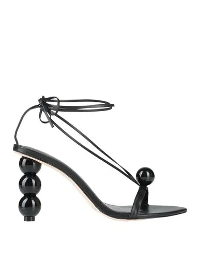 Cult Gaia Woman Sandals Black Size 8 Leather