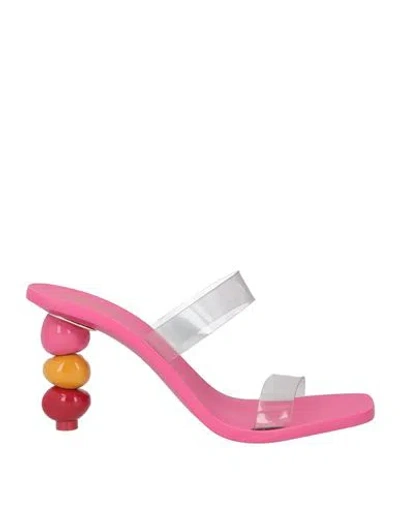 Cult Gaia Woman Sandals Fuchsia Size 6 Pvc - Polyvinyl Chloride