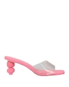 Cult Gaia Woman Sandals Fuchsia Size 8 Pvc - Polyvinyl Chloride