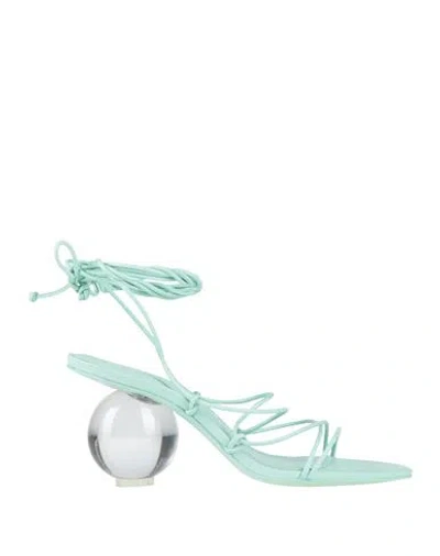 Cult Gaia Woman Sandals Light Green Size 8 Leather