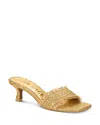 Cult Gaia Ada Frayed Kitten Mule Sandals In Gold