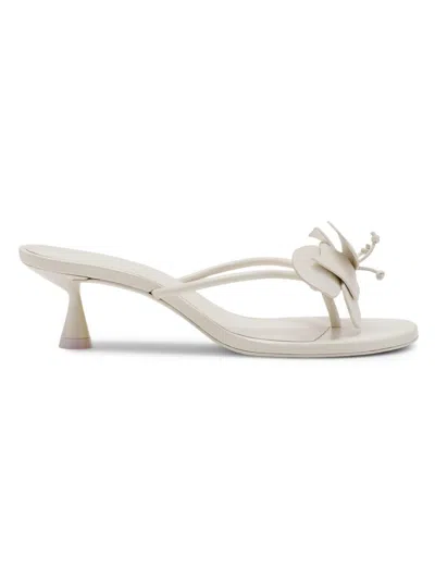 Cult Gaia 50mm Addison Leather Thong Sandals In Animal Print