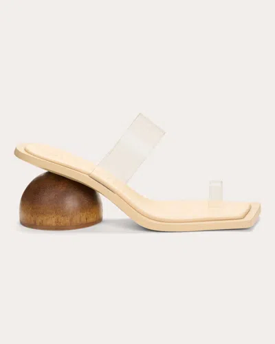 Cult Gaia Dunia Stretch Cotton Dome-heel Sandals In White